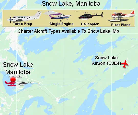 Snow Lake Airport runway and terminal area